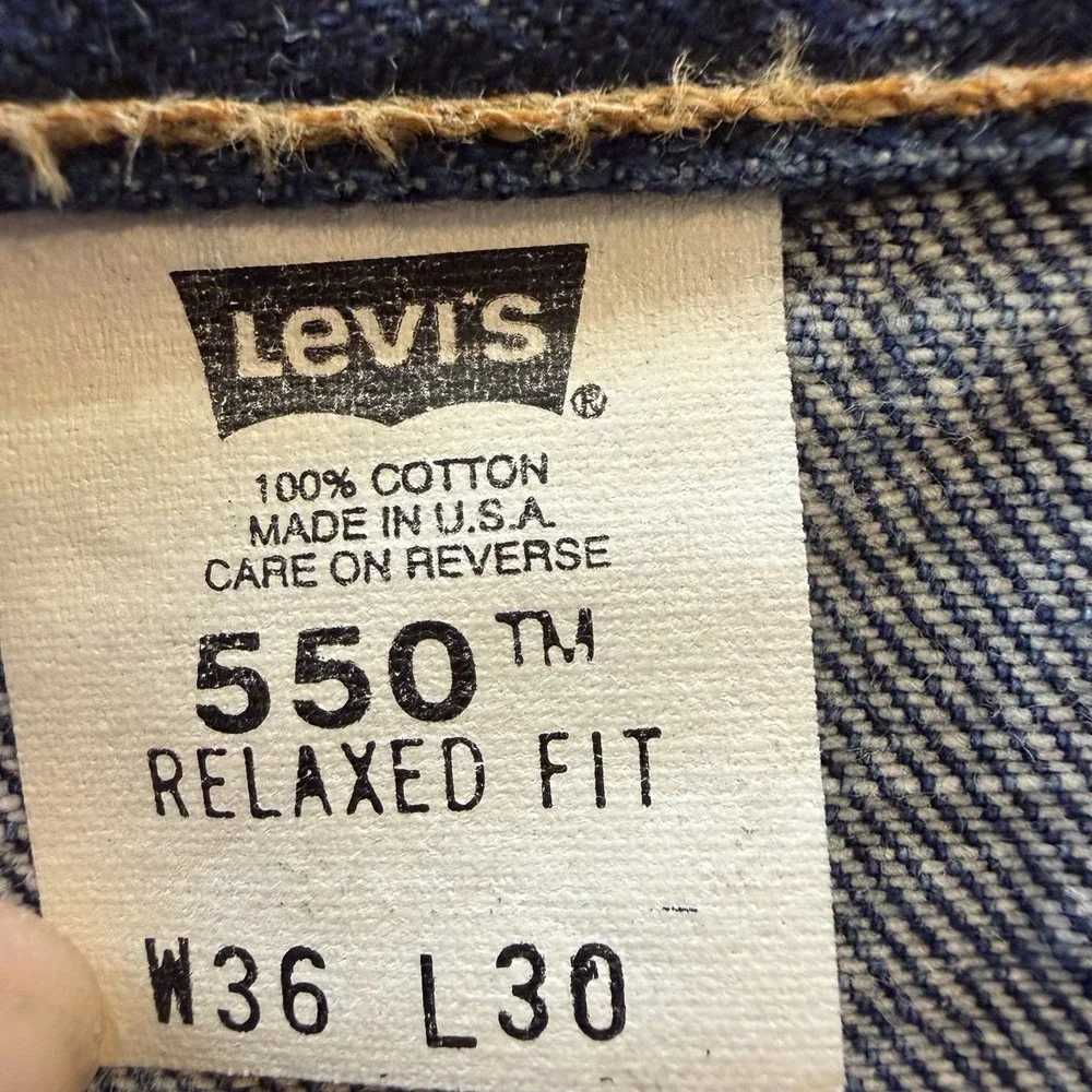 Vintage Levis 550 Jeans Mens 36x30 Blue Denim Relaxed Fit Tapered Made USA 90s